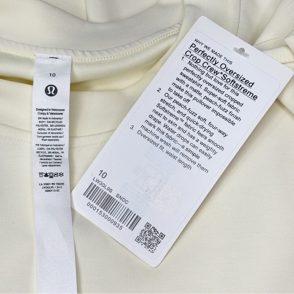 Lululemon Perfectly Oversized Crop Crew Softstreme Sweatshirt Sundance 10 NWT - Picture 10 of 10
